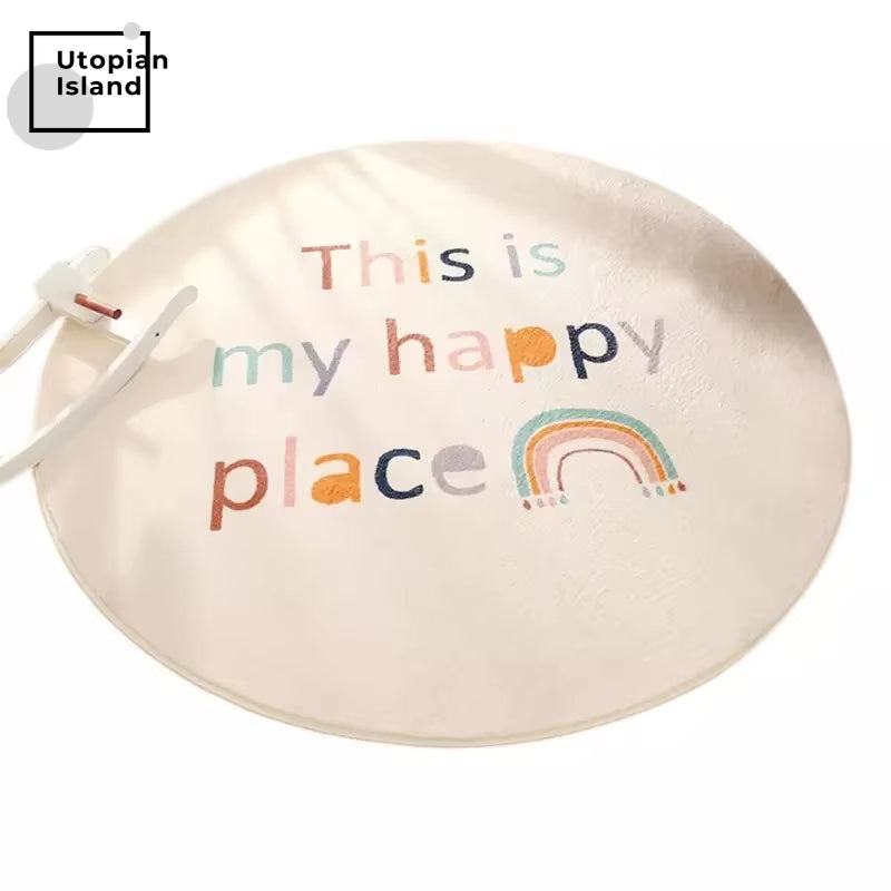 Rainbow round Carpet Modern Living Room Fluffy Rug Furry Mat for Children Baby Bedroom Carpet Home Carpets Room Kids Fur Rug Mat