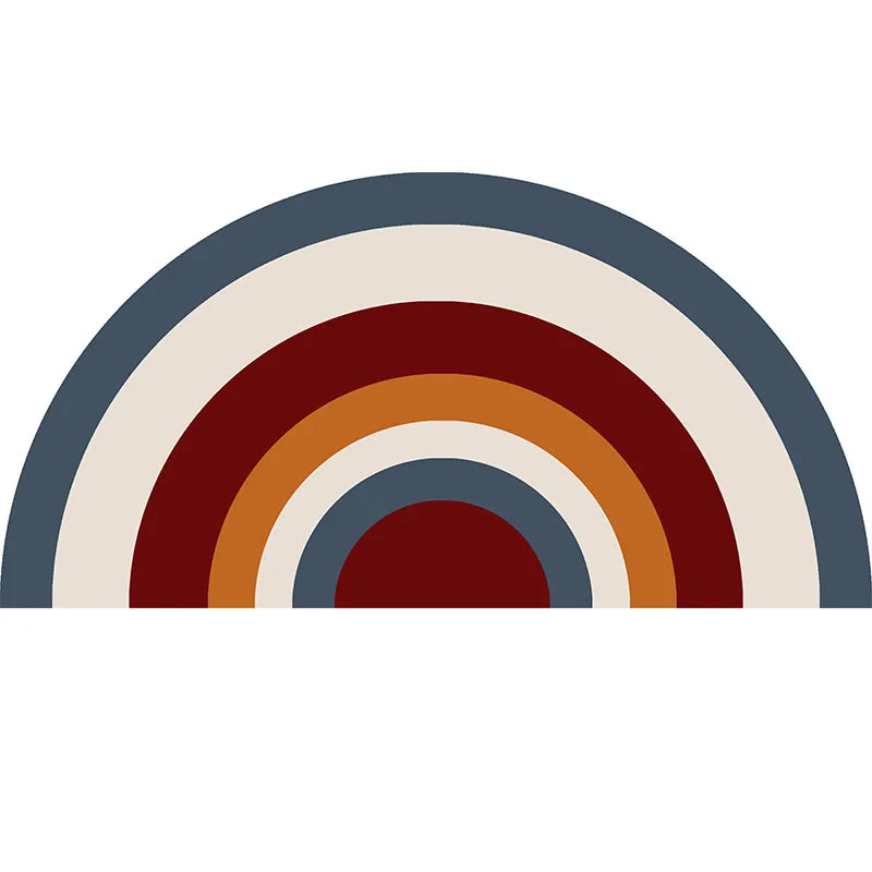 Kids Carpet for Living Room Modern Rainbow Fluffy Baby Carpet Semicircle Plush Rugs Entrance Door Furry Mat Bath Mat Children
