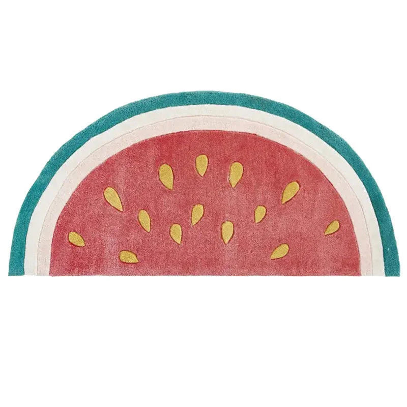 Kids Carpet for Living Room Modern Rainbow Fluffy Baby Carpet Semicircle Plush Rugs Entrance Door Furry Mat Bath Mat Children