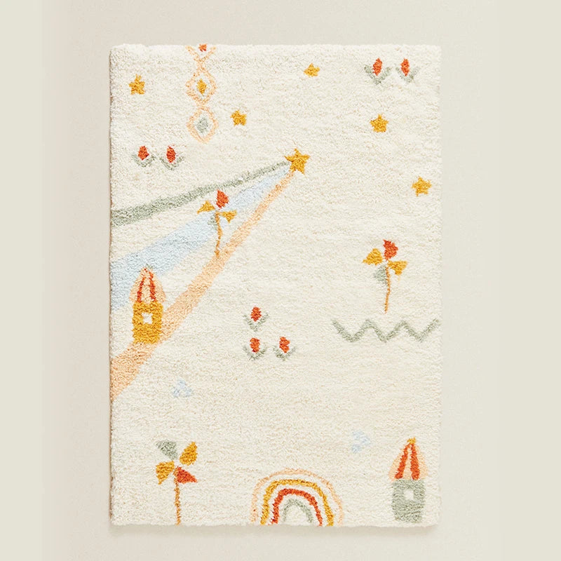 Furry Mat for Children Kids Plush Carpet Fluffy Rug Kawaii Room Decor Entrance Door Mat Rugs Baby Carpet for Living Room Modern