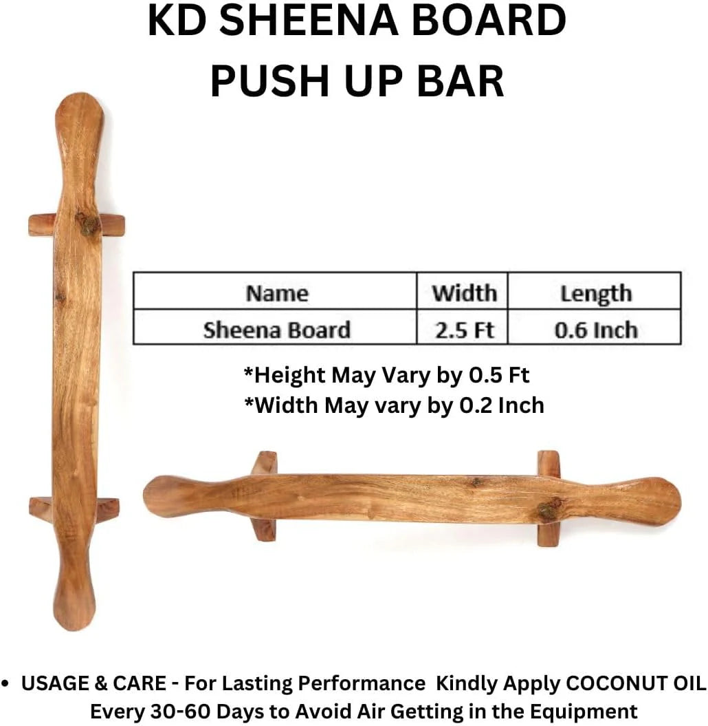 SHENA PUSH up BAR FITNESS INDIAN CLUB MEEL KARLA KATAI FITNESS DURABLE WOODEN EQUIPMENT - 2.5 Ft, Assorted