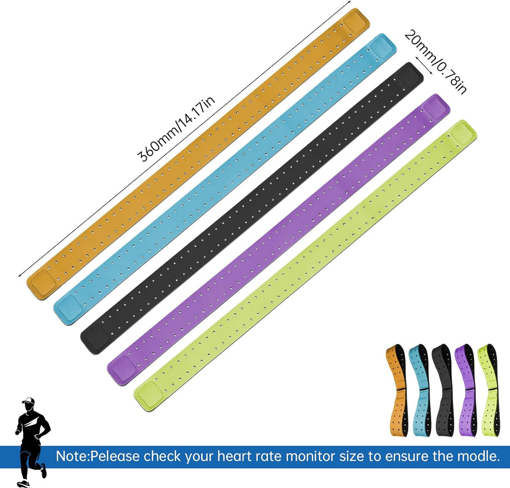 5 Pcs Replacement Armband Strap Heart Rate Monitor Band Soft Compatible with OTF, Orange Theory Fitness Adjustable Armband Strap (0.8 X 14.2 Inch)