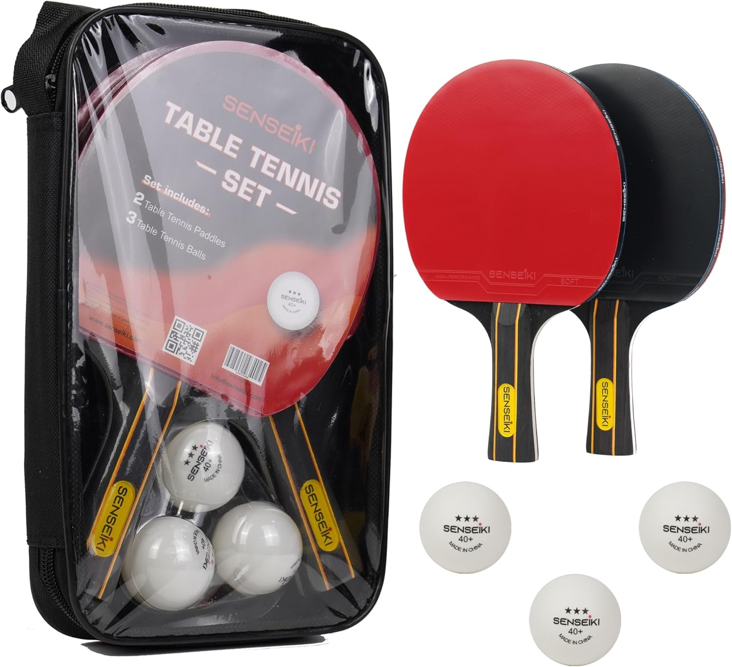 Ping Pong Paddles - High-Performance Set with Premium Table Tennis Rackets, 3-Star Ping Pong Balls, Compact Storage Case | Portable Set for Family Games, Gifts for Boys & Girls