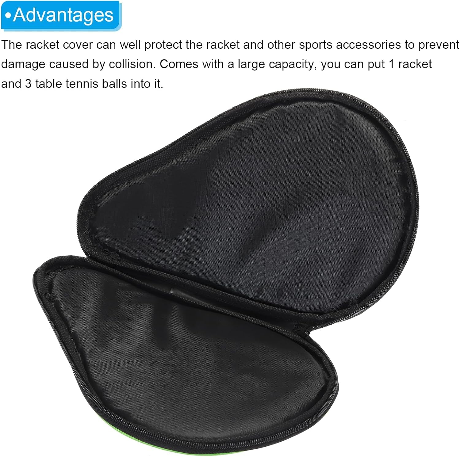 Table Tennis Racket Case Cover, Table Tennis Racket Paddle Carry Bag with Ball Storage Pocket