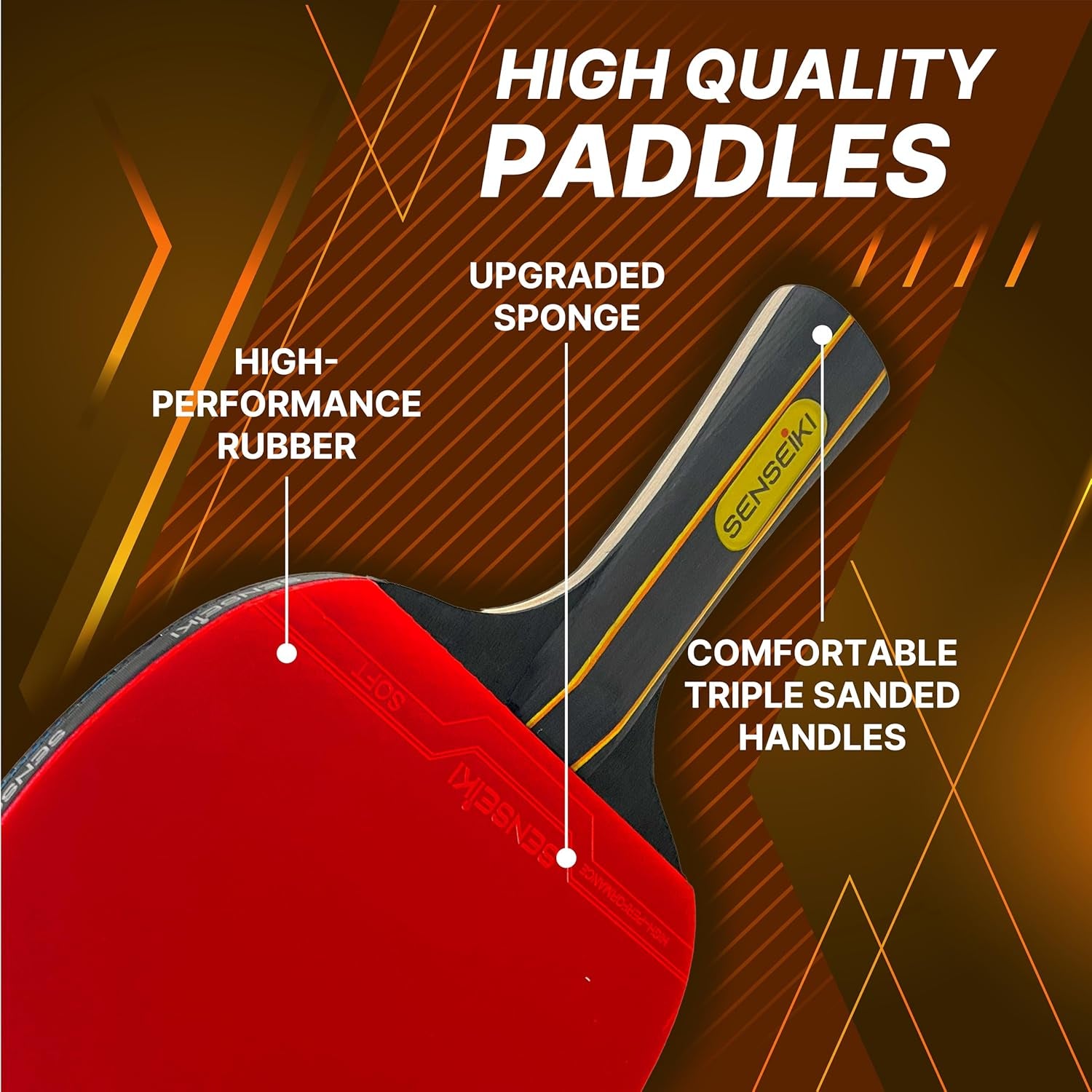 Ping Pong Paddles - High-Performance Set with Premium Table Tennis Rackets, 3-Star Ping Pong Balls, Compact Storage Case | Portable Set for Family Games, Gifts for Boys & Girls