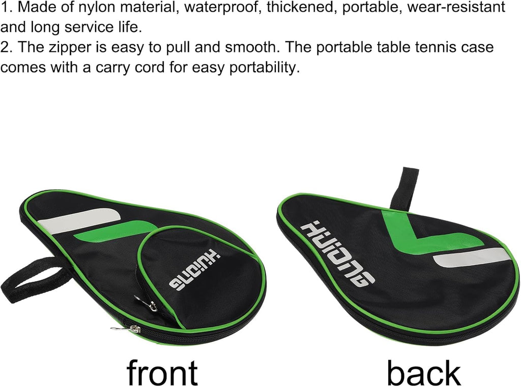Table Tennis Racket Case Cover, Table Tennis Racket Paddle Carry Bag with Ball Storage Pocket