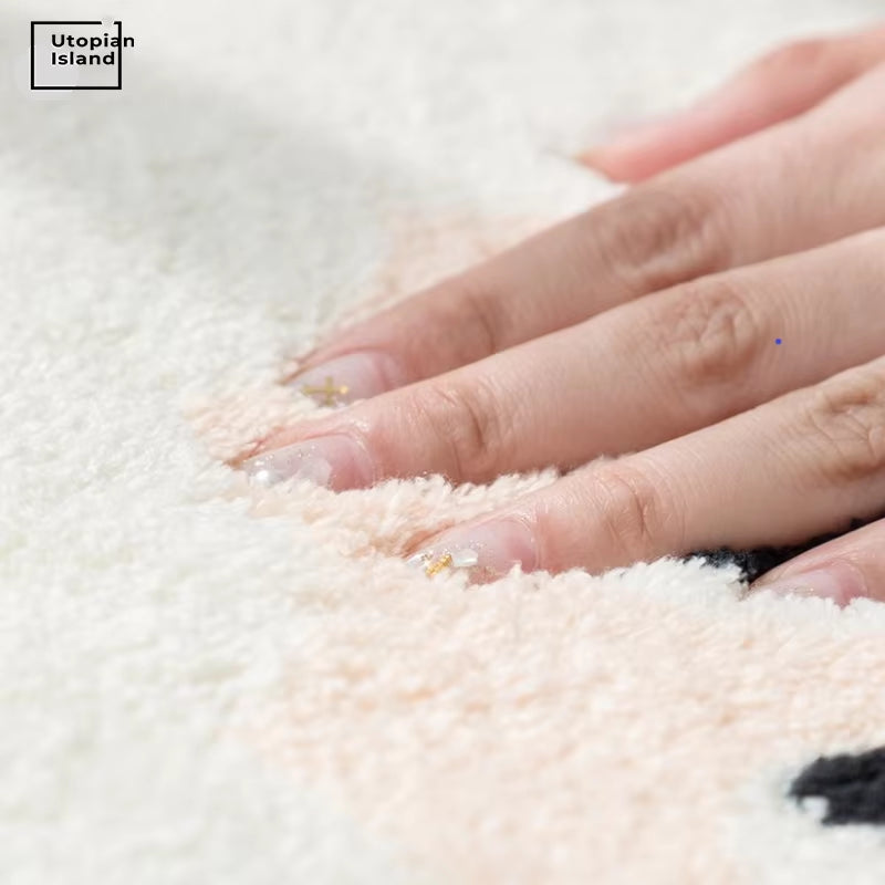 Furry Mat for Children Kids Plush Carpet Fluffy Rug Kawaii Room Decor Entrance Door Mat Rugs Baby Carpet for Living Room Modern