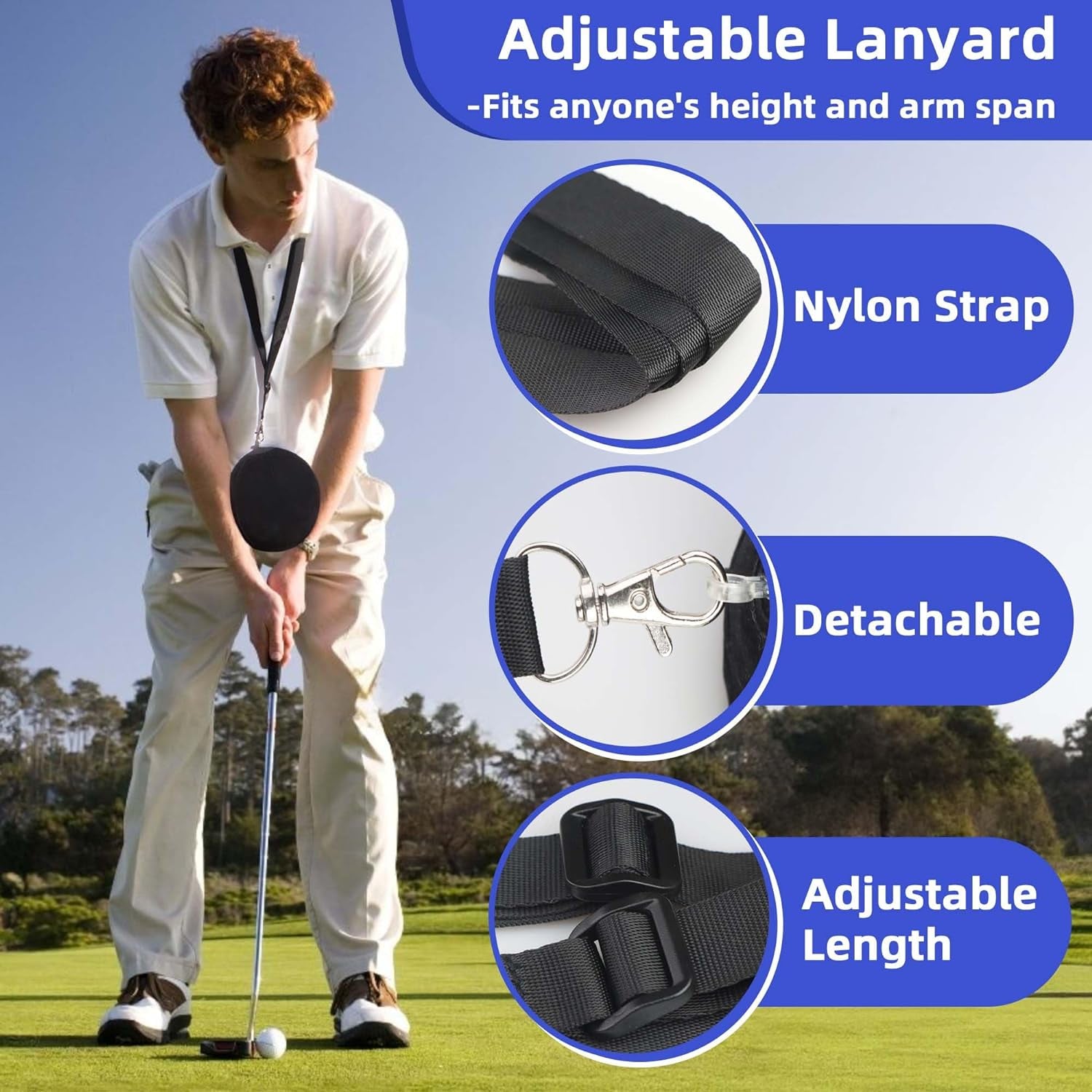 Golf Training Aid, Smart Ball for Golf Swing Trainer, Inflatable & Portable Golf Training Equipment for Straight Arm, Indoor Golf Practice Tools to Correct Posture - Amend Chicken Wing for Beginners