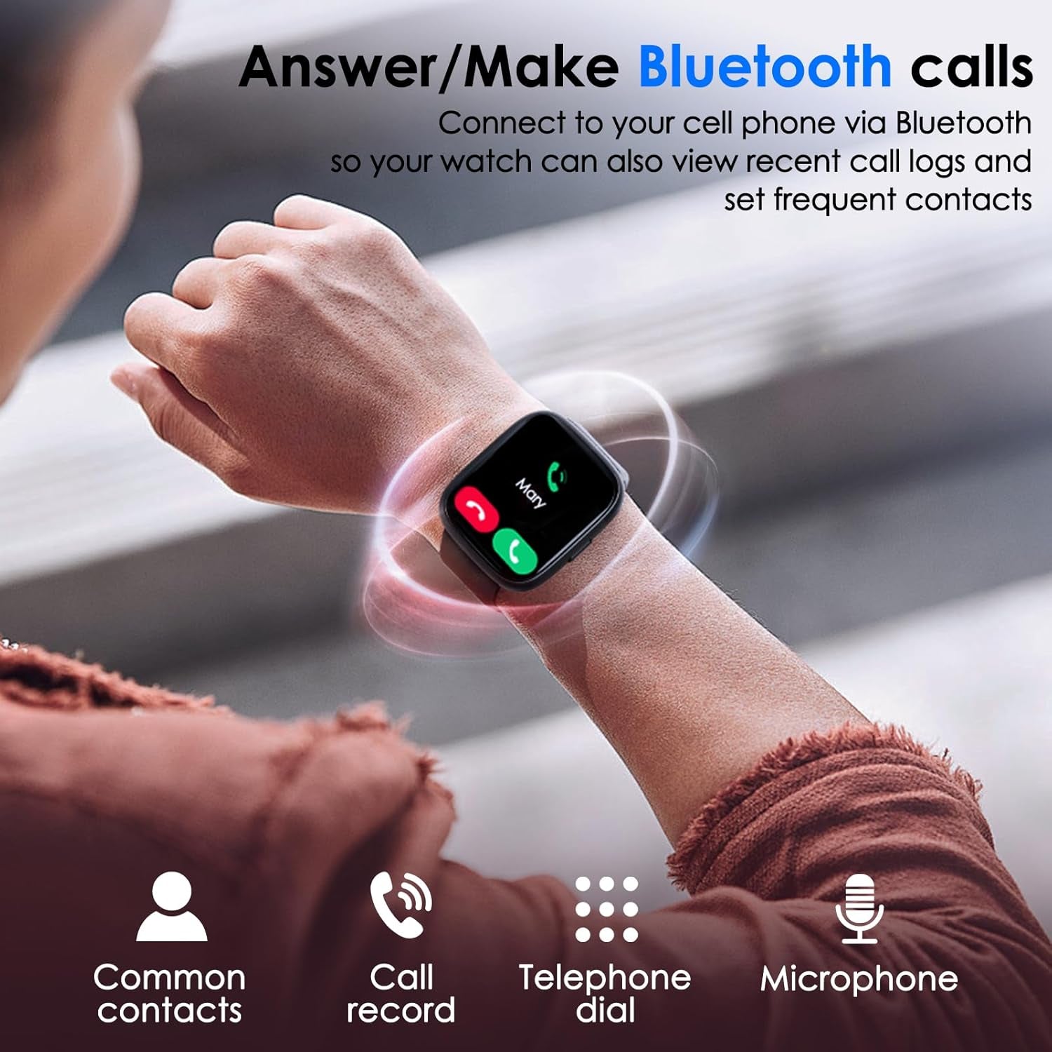 Smart Watch, 1.83" Touch Screen Smartwatch with Alexa Built-In IP68 Waterproof, Pedometer for Men and Women (Pink)