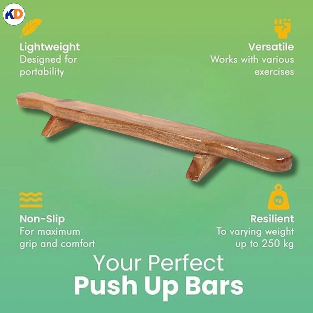 SHENA PUSH up BAR FITNESS INDIAN CLUB MEEL KARLA KATAI FITNESS DURABLE WOODEN EQUIPMENT - 2.5 Ft, Assorted