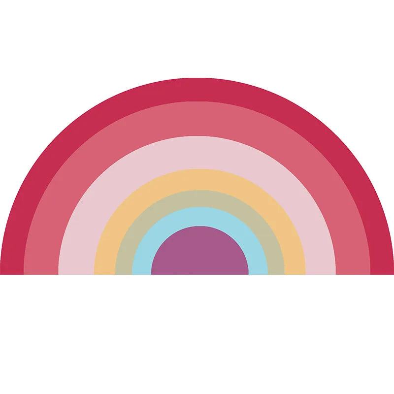 Kids Carpet for Living Room Modern Rainbow Fluffy Baby Carpet Semicircle Plush Rugs Entrance Door Furry Mat Bath Mat Children